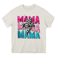 Cream race mama Heavy Core Tee - Zillion Design Studio