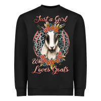 Black just a girl who loves goats Heavyweight Sweatshirt - Jasminsmagicworld