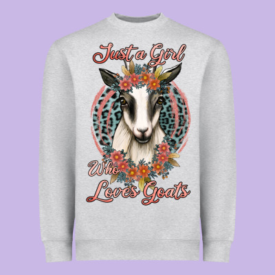 Just A Girl Who Loves Goats Heavyweight Sweatshirt Designed By Jasminsmagicworld