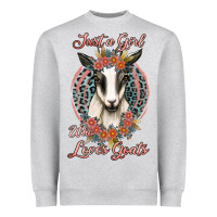 Heather Grey just a girl who loves goats Heavyweight Sweatshirt - Jasminsmagicworld