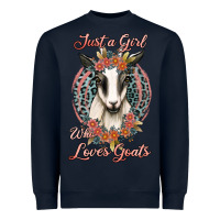 Navy just a girl who loves goats Heavyweight Sweatshirt - Jasminsmagicworld