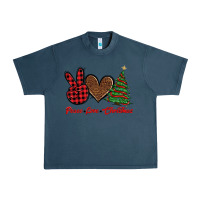 Midnight Navy peace love christmas Urban Heavy Tee - BarkalooDesign