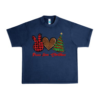 Navy peace love christmas Urban Heavy Tee - BarkalooDesign