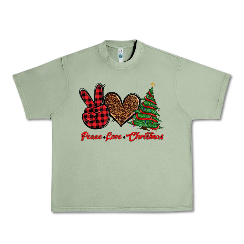 Peace Love Christmas Urban Heavy Tee by BarkalooDesign | Teevron