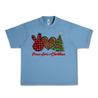 Pebble Blue peace love christmas Urban Heavy Tee - BarkalooDesign