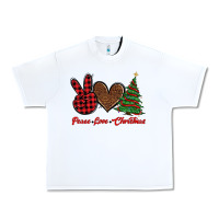 White peace love christmas Urban Heavy Tee - BarkalooDesign