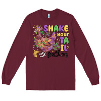 Burgundy shake your tail feathers Long Sleeve Tee - MaliasSmallBusiness