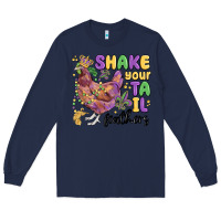 Navy shake your tail feathers Long Sleeve Tee - MaliasSmallBusiness