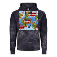 Cloud Black usa map cactus and sunflower seamless pattern Vintage Hoodie - BundleAndBundleShop