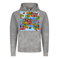 Cloud Rock usa map cactus and sunflower seamless pattern Vintage Hoodie - BundleAndBundleShop