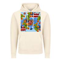 Vintage Artic usa map cactus and sunflower seamless pattern Vintage Hoodie - BundleAndBundleShop