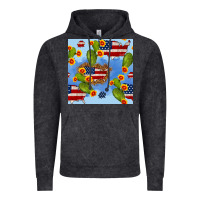 Vintage Black usa map cactus and sunflower seamless pattern Vintage Hoodie - BundleAndBundleShop