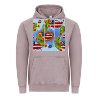Vintage Zinc usa map cactus and sunflower seamless pattern Vintage Hoodie - BundleAndBundleShop