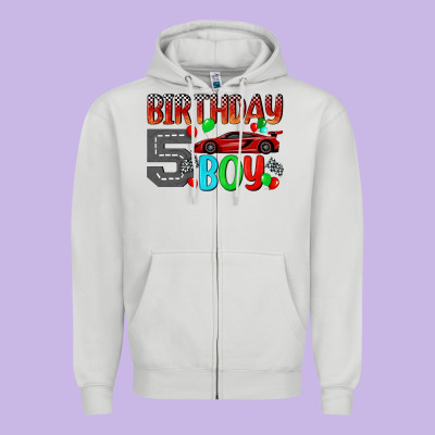 Birthday Boy 5 Zipper Hoodie Designed By Bundleandbundleshop