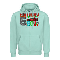 Seafoam birthday boy 5 Zipper Hoodie - BundleAndBundleShop