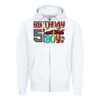 White birthday boy 5 Zipper Hoodie - BundleAndBundleShop