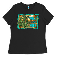 Black wild and free cactus Ladies Tee - RanaPortraitStore