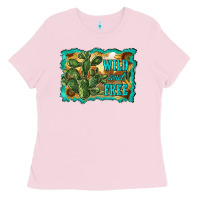 Bubblegum Pink wild and free cactus Ladies Tee - RanaPortraitStore