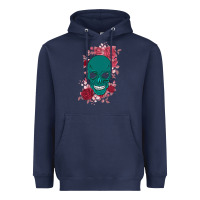 Navy Skull with flowers Heavyweight Hoodie - Bettercallsaul