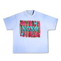Xoxo Valentines Day Leopard Glitter Brushstroke Urban Heavy Tee | Teevron