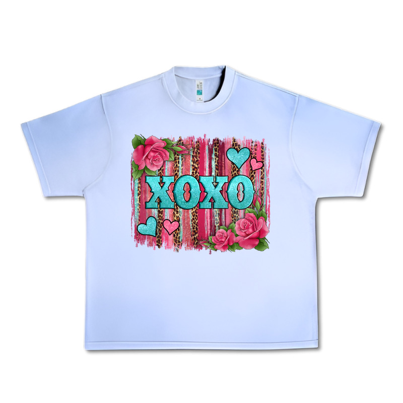 Xoxo Valentines Day Leopard Glitter Brushstroke Urban Heavy Tee by Jasminsmagicworld | Teevron