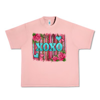 Salmon xoxo valentines day leopard glitter brushstroke Urban Heavy Tee - Jasminsmagicworld