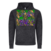 Vintage Black Mardi Gras Fleur De Lis Vintage Hoodie - RanaPortraitStore