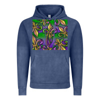 Vintage Denim Mardi Gras Fleur De Lis Vintage Hoodie - RanaPortraitStore