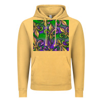 Vintage Mustard Mardi Gras Fleur De Lis Vintage Hoodie - RanaPortraitStore