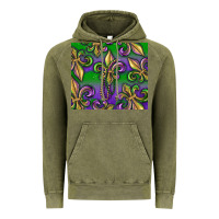 Vintage Olive Mardi Gras Fleur De Lis Vintage Hoodie - RanaPortraitStore