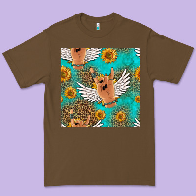 Rock N Roll Hands Seamless Pattern Premium Tee Designed By Hra Design Shop