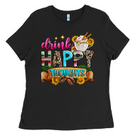 Black drink happy thoughts Ladies Tee - Zillion Design Studio