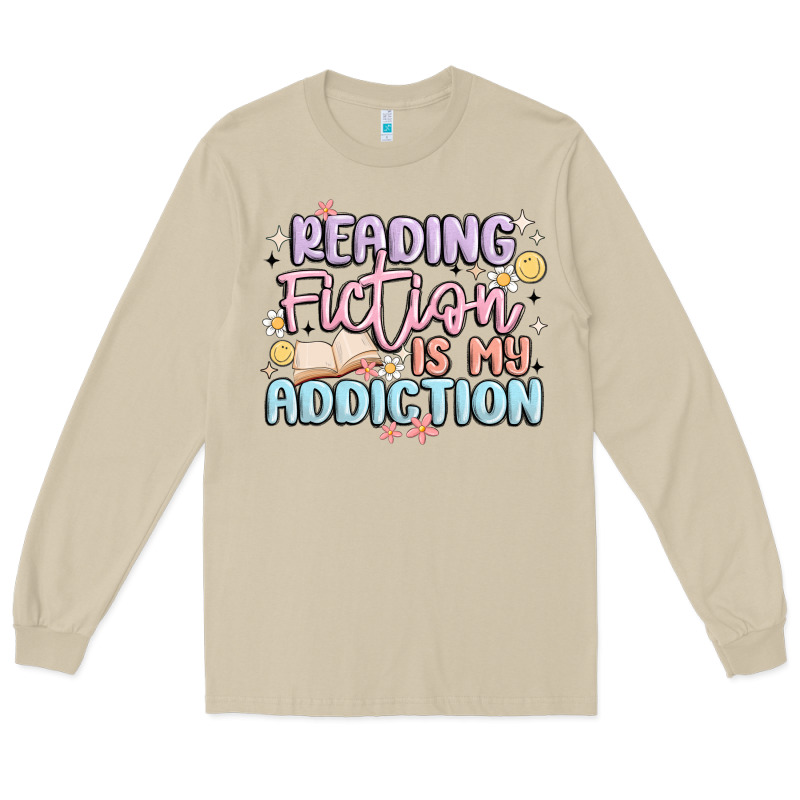 Reading Fiction Is My Addiction Long Sleeve Tee by MaliasSmallBusiness | Teevron