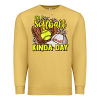 Antique Gold It's a Softball kinda day leopard Premium Sweatshirt - NancyCooperArtShop