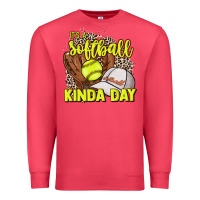 Cardinal It's a Softball kinda day leopard Premium Sweatshirt - NancyCooperArtShop