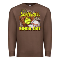 Chestnut It's a Softball kinda day leopard Premium Sweatshirt - NancyCooperArtShop
