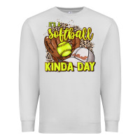 Dove Grey It's a Softball kinda day leopard Premium Sweatshirt - NancyCooperArtShop