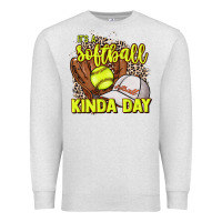 Oatmeal Heather It's a Softball kinda day leopard Premium Sweatshirt - NancyCooperArtShop
