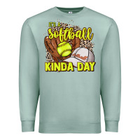 It's A Softball Kinda Day Leopard Premium Sweatshirt | Teevron