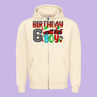 Birthday Boy 6 Zipper Hoodie Designed By Bundleandbundleshop