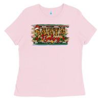 Bubblegum Pink christmas western santa baby Ladies Tee - RanaPortraitStore