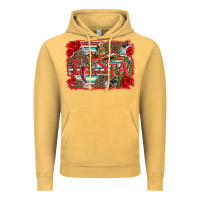 Vintage Mustard fiesta with sombrero background Vintage Hoodie - Artiststas