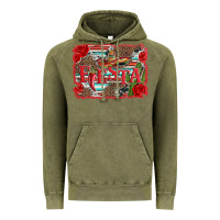 Vintage Olive fiesta with sombrero background Vintage Hoodie - Artiststas
