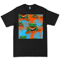 Black funny frogs seamless pattern Premium Tee - HRA Design Shop