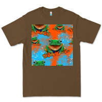 Cacao funny frogs seamless pattern Premium Tee - HRA Design Shop