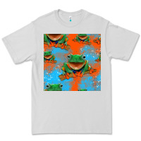 Dove Grey funny frogs seamless pattern Premium Tee - HRA Design Shop