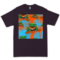 Plum funny frogs seamless pattern Premium Tee - HRA Design Shop