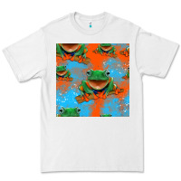 White funny frogs seamless pattern Premium Tee - HRA Design Shop