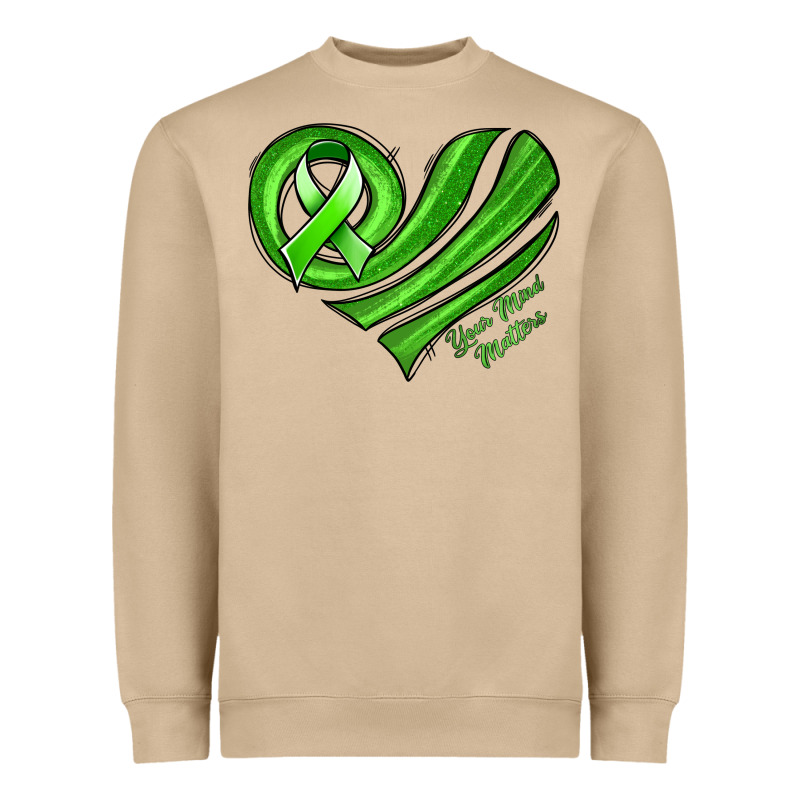 Mental Health Awareness Heart Heavyweight Sweatshirt by Jasminsmagicworld | Teevron