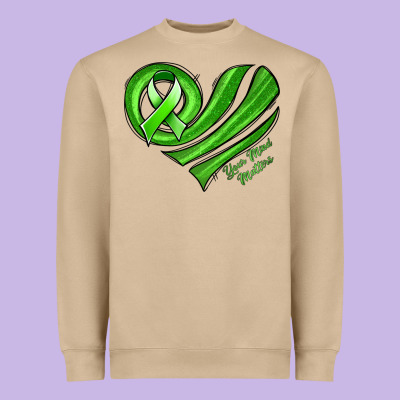 Mental Health Awareness Heart Heavyweight Sweatshirt Designed By Jasminsmagicworld